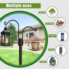 Double Shepherds Hooks for Outdoor, 2-Pack Heavy Duty Garden Pole for Hanging Bird Feeder, Plant Baskets, Solar Light Lanterns, Garden Plant Hanger Stands with 5 Base Prongs Double Shepherds Hooks for Outdoor, 2-Pack Heavy Duty Garden Pole for Hanging Bird Feeder, Plant Baskets, Solar Light Lanterns, Garden Plant Hanger Stands with 5 Base Prongs