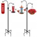 Double Shepherds Hooks for Outdoor, 2-Pack Heavy Duty Garden Pole for Hanging Bird Feeder, Plant Baskets, Solar Light Lanterns, Garden Plant Hanger Stands with 5 Base Prongs Double Shepherds Hooks for Outdoor, 2-Pack Heavy Duty Garden Pole for Hanging Bird Feeder, Plant Baskets, Solar Light Lanterns, Garden Plant Hanger Stands with 5 Base Prongs